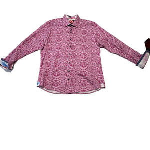 Au Noir Men's Designer Floral Shirt - Size 5 (XXL) - Made in Turkey